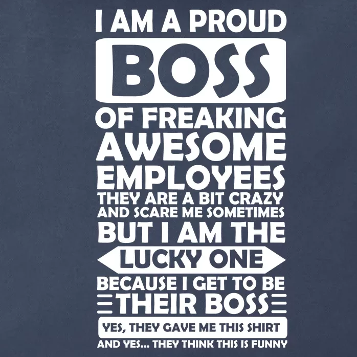 Proud Boss Of Freaking Awesome Employees Funny Gift Zip Tote Bag