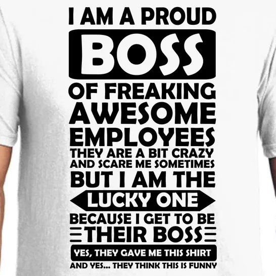 Proud Boss Of Freaking Awesome Employees Funny Gift Pajama Set