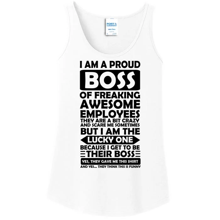 Proud Boss Of Freaking Awesome Employees Funny Gift Ladies Essential Tank