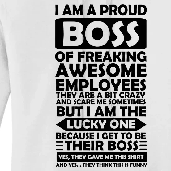 Proud Boss Of Freaking Awesome Employees Funny Gift Women's Pullover Hoodie