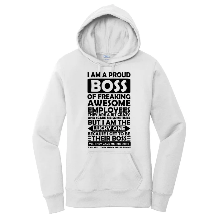 Proud Boss Of Freaking Awesome Employees Funny Gift Women's Pullover Hoodie