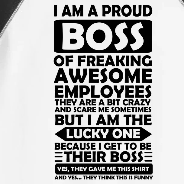 Proud Boss Of Freaking Awesome Employees Funny Gift Toddler Fine Jersey T-Shirt