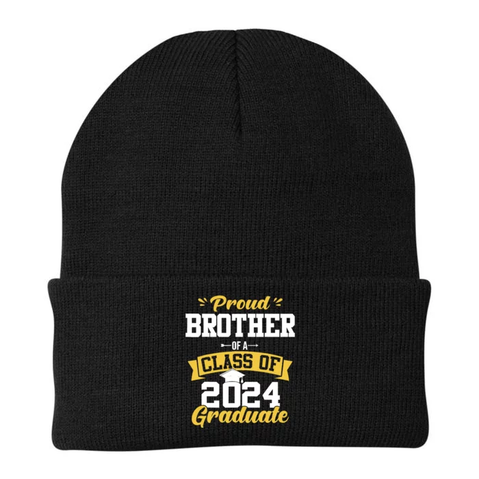 Proud Brother Of A Class Of 2024 Graduate Senior Graduation Knit Cap Winter Beanie