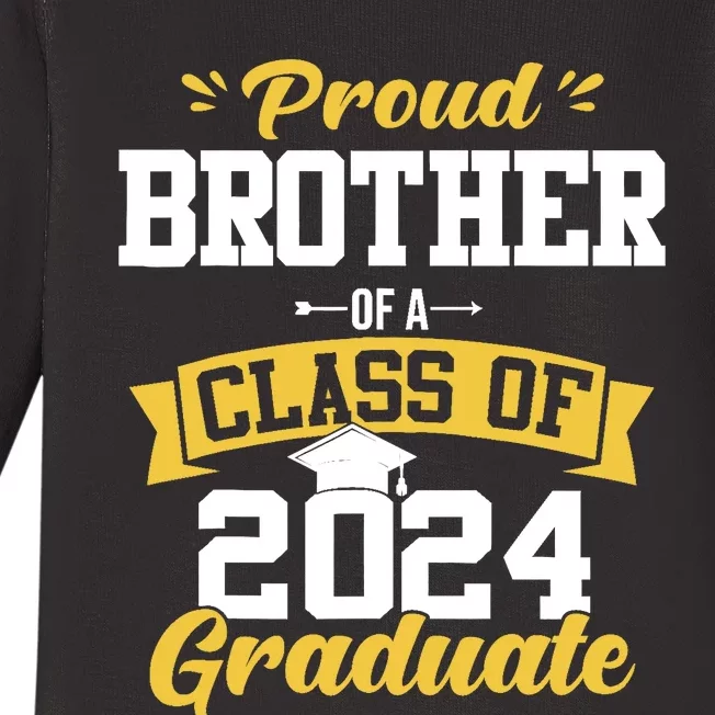 Proud Brother Of A Class Of 2024 Graduate Senior Graduation Baby Long Sleeve Bodysuit