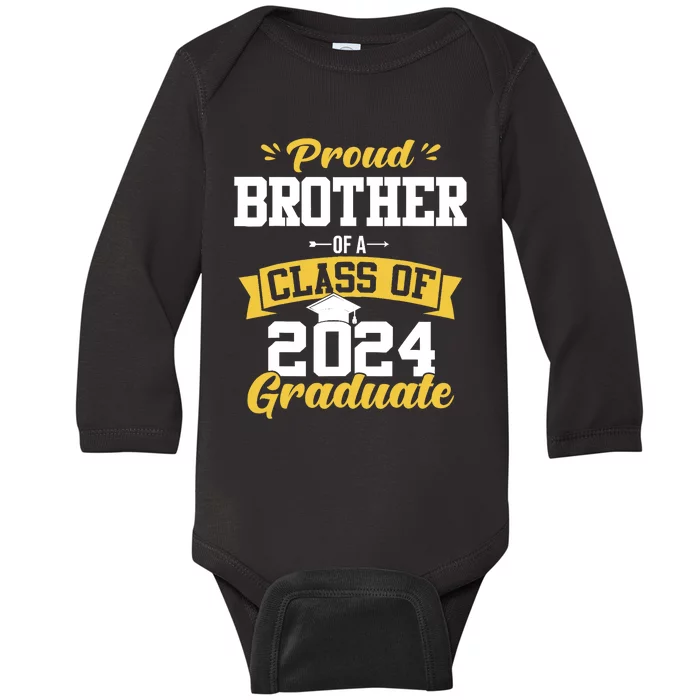 Proud Brother Of A Class Of 2024 Graduate Senior Graduation Baby Long Sleeve Bodysuit