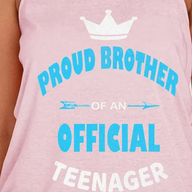 Proud Brother Of An Officiall Teenager, 13th BDay Party Love Women's Knotted Racerback Tank