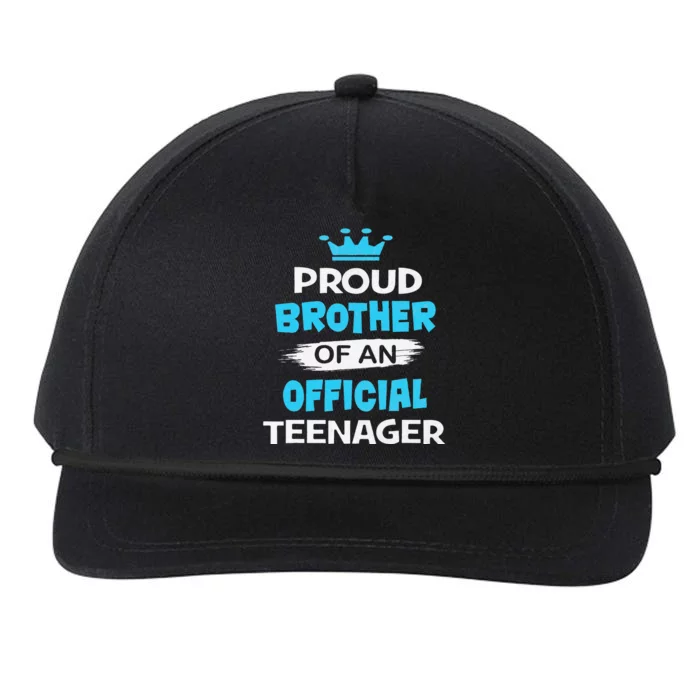 Proud Brother Of An Officiall Teenager, 13th BDay Party Snapback Five-Panel Rope Hat