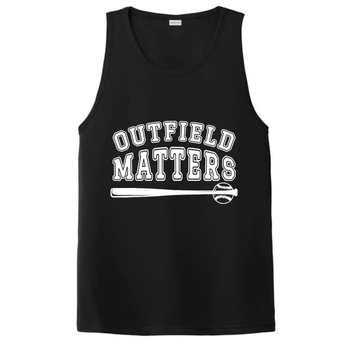 Playing Baseball Outfield Matters Baseball Outfields Funny Performance Tank