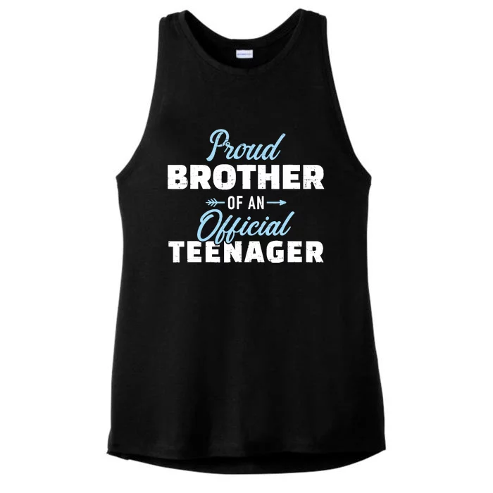 Proud brother of a teenager 13th birthday Ladies Tri-Blend Wicking Tank