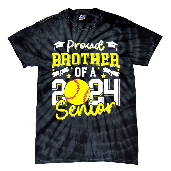 Proud Brother Of A 2024 Senior Brother Class 2024 Softball Tie-Dye T-Shirt