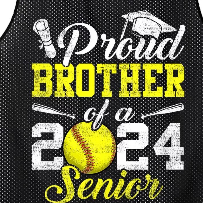 Proud Brother Of A 2024 Senior Brother Class 2024 Softball Mesh Reversible Basketball Jersey Tank