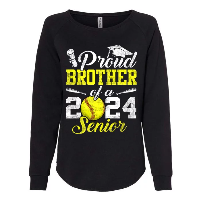 Proud Brother Of A 2024 Senior Brother Class 2024 Softball Womens California Wash Sweatshirt