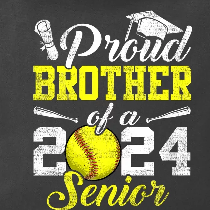 Proud Brother Of A 2024 Senior Brother Class 2024 Softball Zip Tote Bag