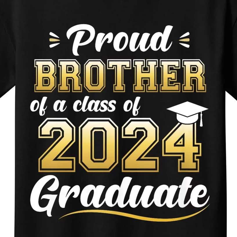 Proud Brother Of A Class Of 2024 Graduate Senior Graduation Kids T-Shirt