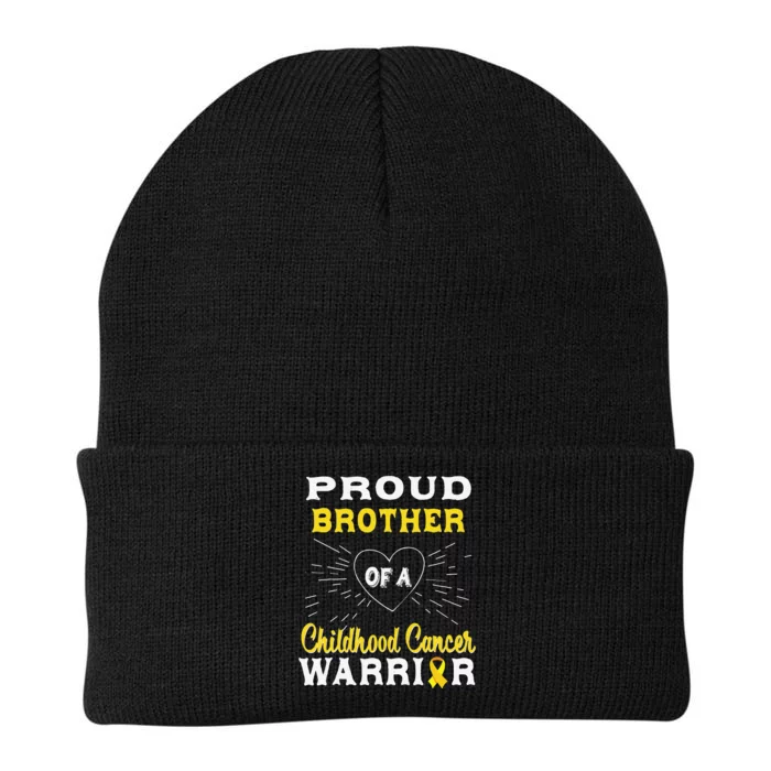 Proud Brother Of A Childhood Cancer Warrior Awareness Knit Cap Winter Beanie