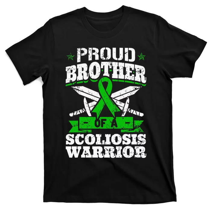 Proud Brother Of A Scoliosis Warrior Awareness Ribbon T-Shirt