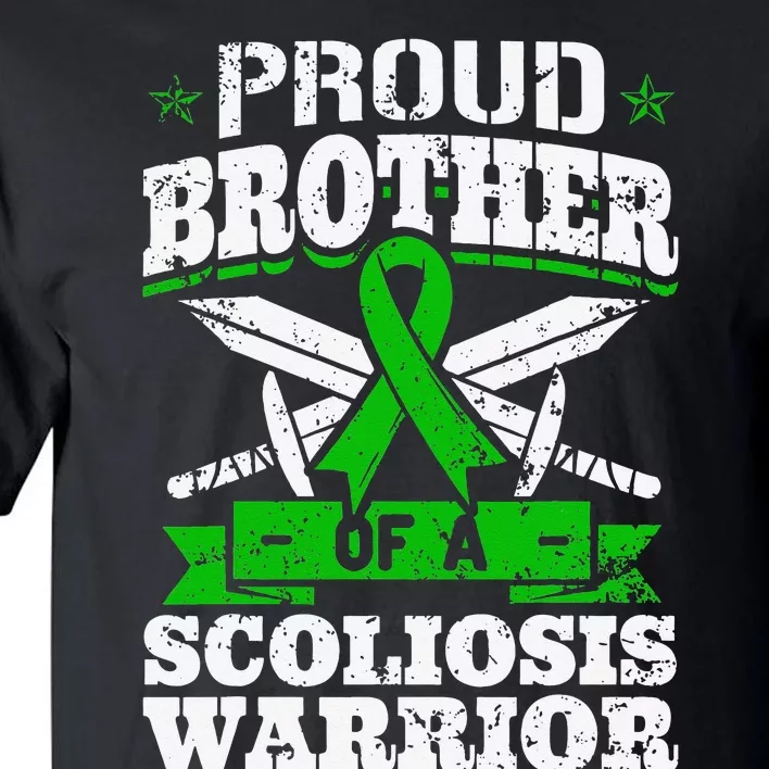 Proud Brother Of A Scoliosis Warrior Awareness Ribbon Tall T-Shirt