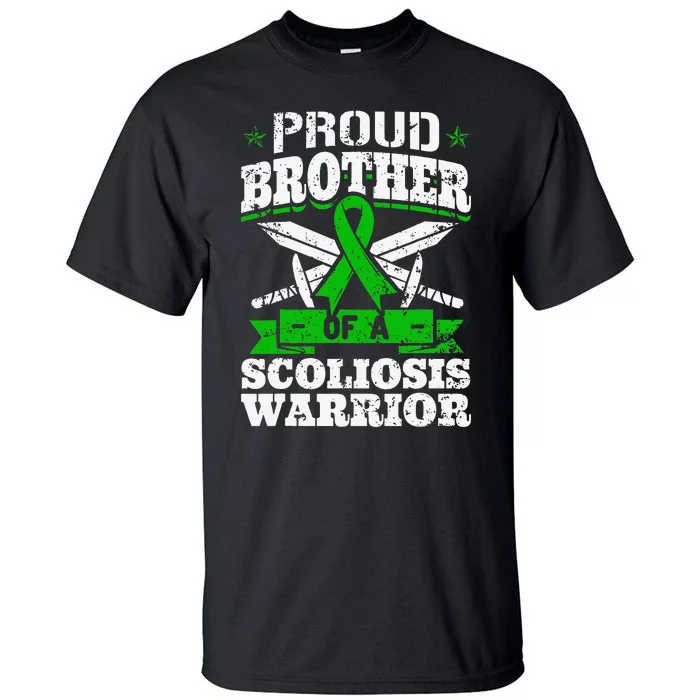 Proud Brother Of A Scoliosis Warrior Awareness Ribbon Tall T-Shirt