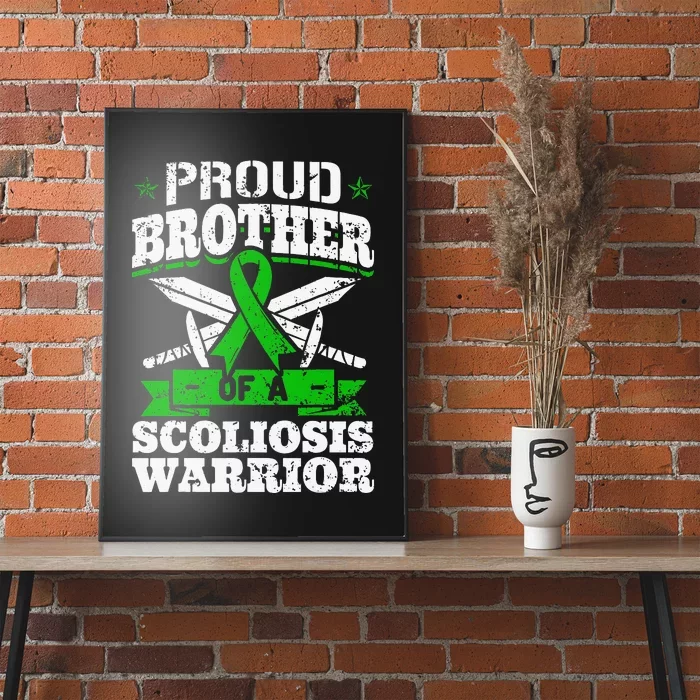 Proud Brother Of A Scoliosis Warrior Awareness Ribbon Poster