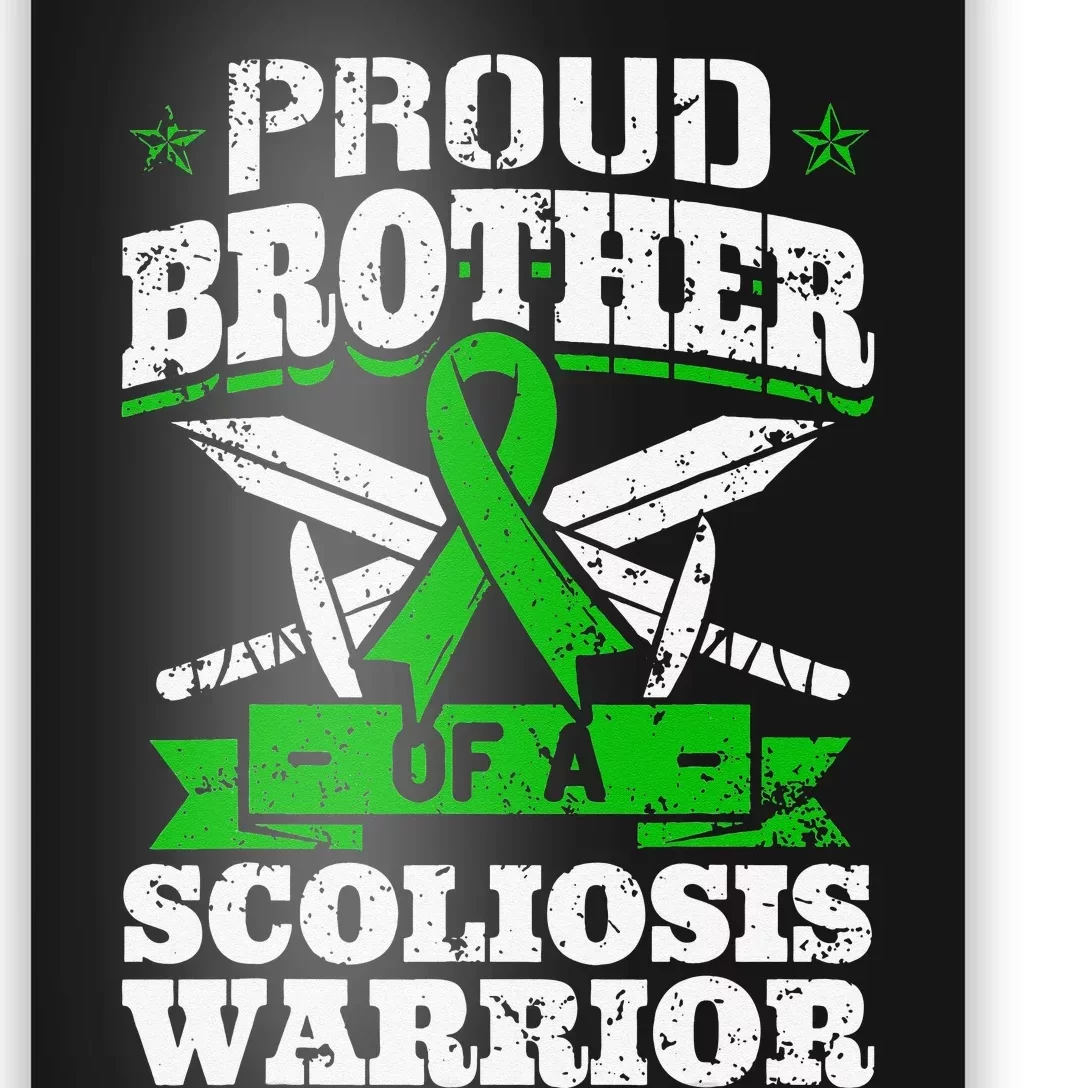 Proud Brother Of A Scoliosis Warrior Awareness Ribbon Poster