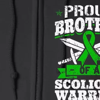 Proud Brother Of A Scoliosis Warrior Awareness Ribbon Full Zip Hoodie