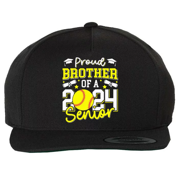 Proud Brother Of A 2024 Senior Brother Class 2024 Softball Wool Snapback Cap