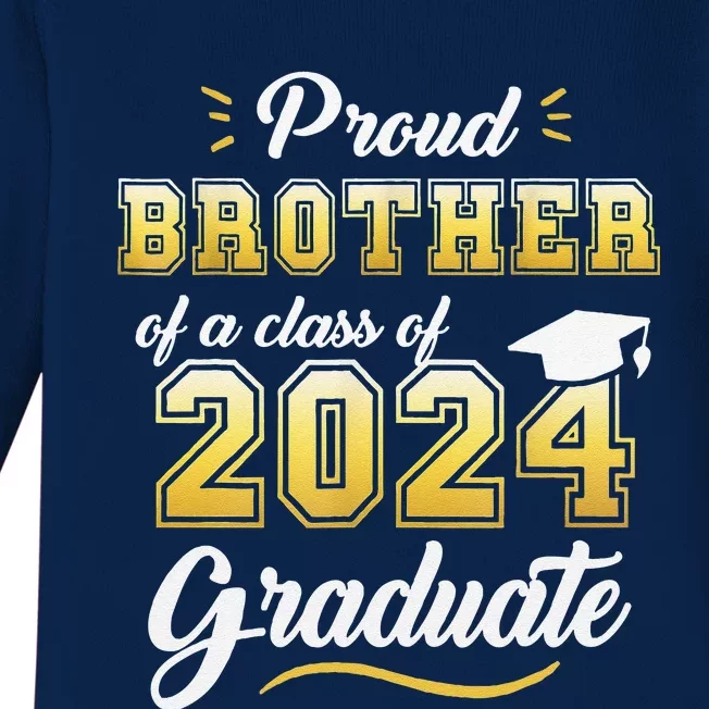 Proud Brother Of A Class Of 2024 Graduate Senior Graduation Baby Long Sleeve Bodysuit