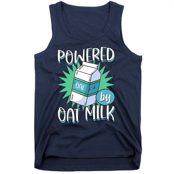 Powered By Oat Milk Cute Vegan Plant Based Cook Barista Tank Top