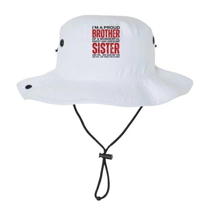 Proud Brother Of A Wonderful Sweet Awesome Sister Funny Gift Legacy Cool Fit Booney Bucket Hat