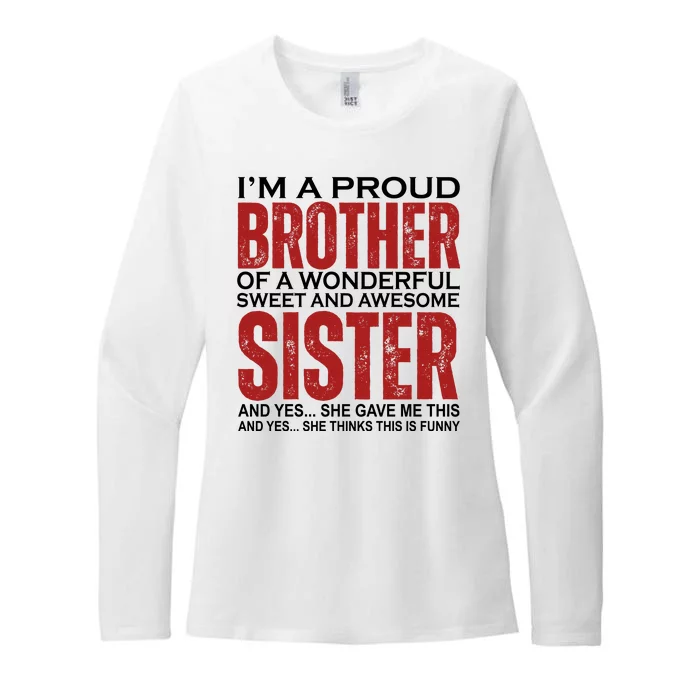 Proud Brother Of A Wonderful Sweet Awesome Sister Funny Gift Womens CVC Long Sleeve Shirt