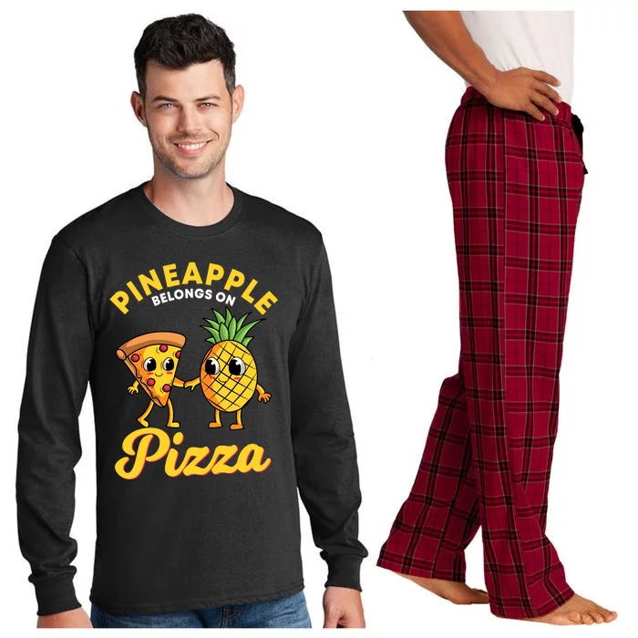 Pineapple Belongs On Pizza Hawaiian Hawaii Pizzeria Long Sleeve Pajama Set