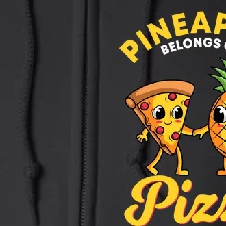 Pineapple Belongs On Pizza Hawaiian Hawaii Pizzeria Full Zip Hoodie