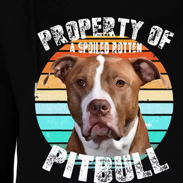 Pit Bull Owner Lover Retro Pitbull Womens Funnel Neck Pullover Hood