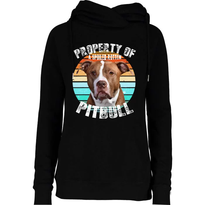 Pit Bull Owner Lover Retro Pitbull Womens Funnel Neck Pullover Hood