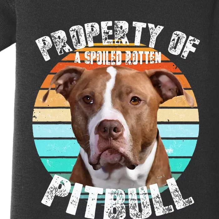 Pit Bull Owner Lover Retro Pitbull Baby Bodysuit