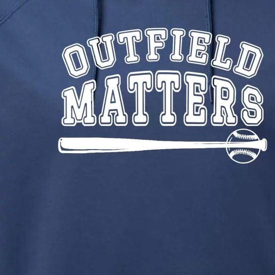 Playing Baseball Outfield Matters - Baseball Outfields Funny Performance Fleece Hoodie