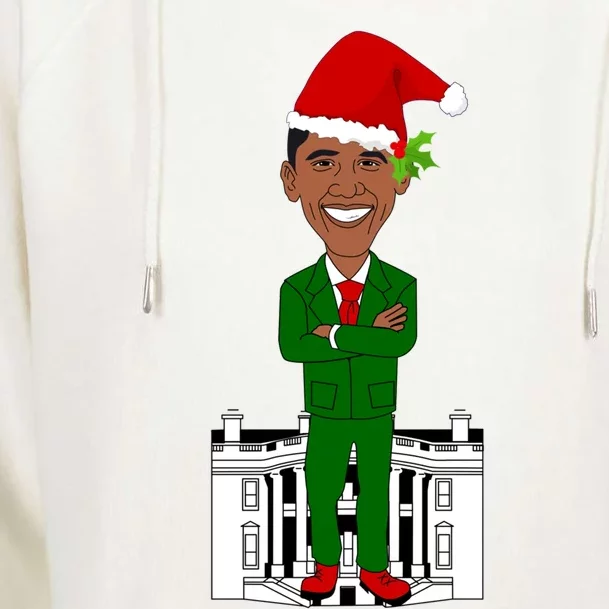 President Barack Obama Santa Claus Ugly Christmas Funny Xmas Gift Womens Funnel Neck Pullover Hood