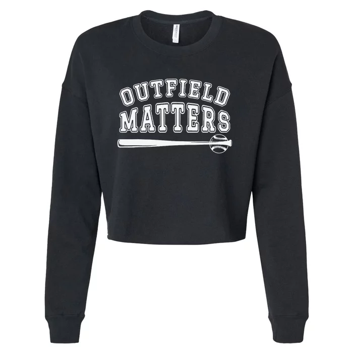 Playing Baseball Outfield Matters Baseball Outfields Funny Cropped Pullover Crew