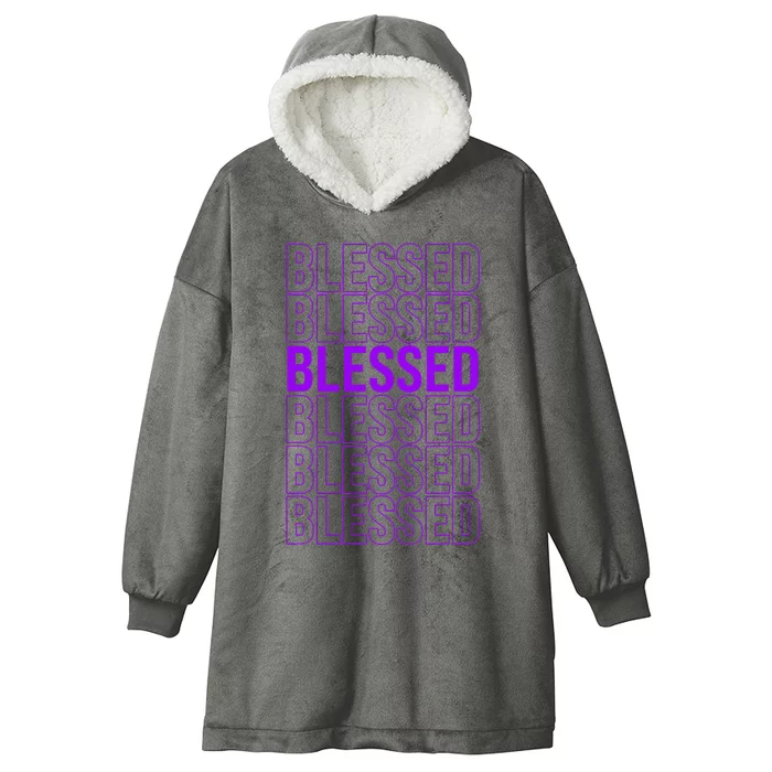 Purple Blessed Purple Hooded Wearable Blanket