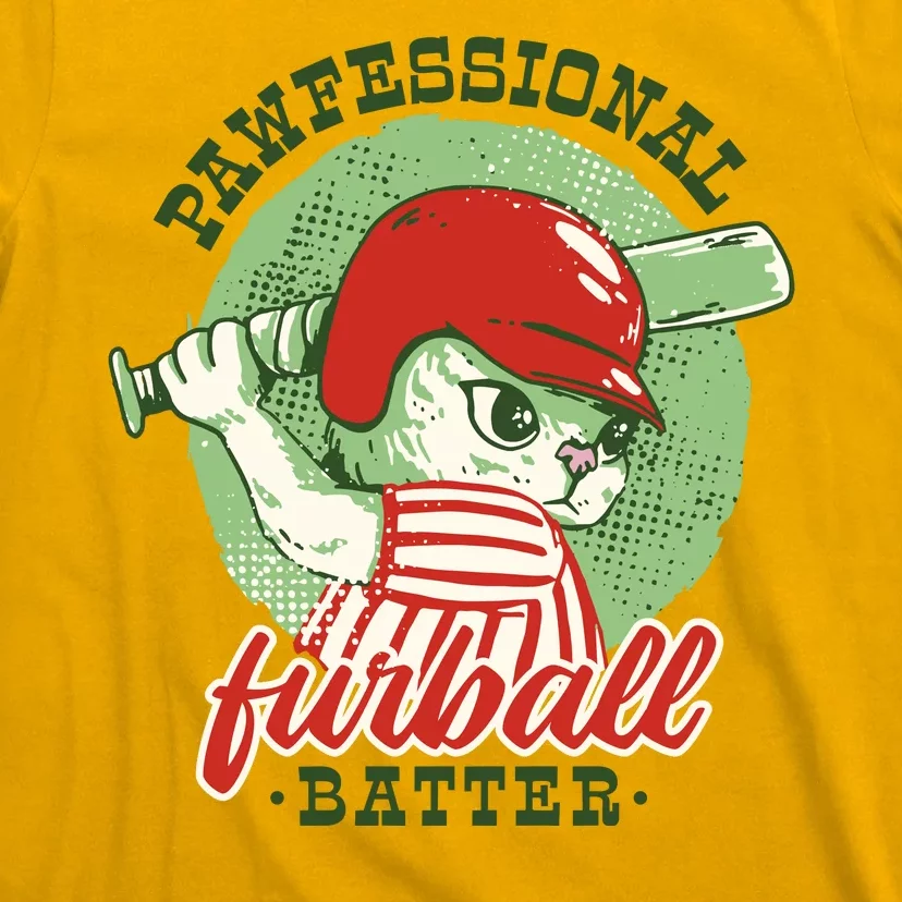 Professional Baseball Player Cat Cute T-Shirt