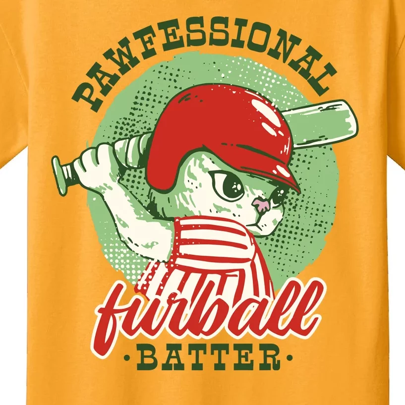 Professional Baseball Player Cat Cute Kids T-Shirt