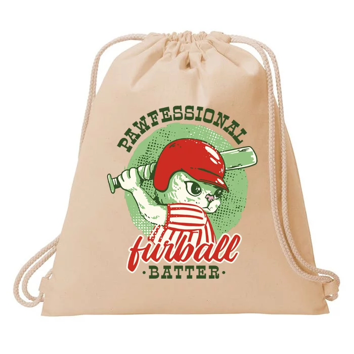 Professional Baseball Player Cat Cute Drawstring Bag