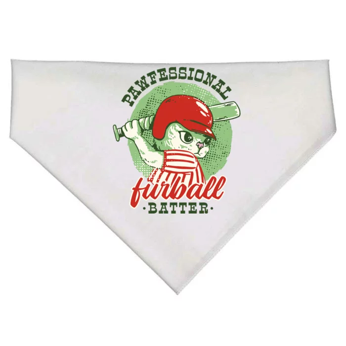 Professional Baseball Player Cat Cute USA-Made Doggie Bandana