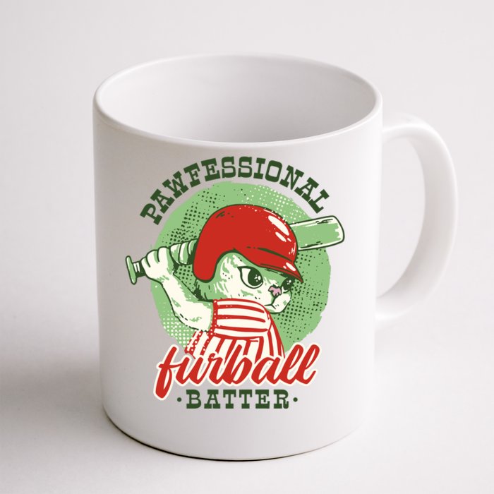 Professional Baseball Player Cat Cute Front & Back Coffee Mug