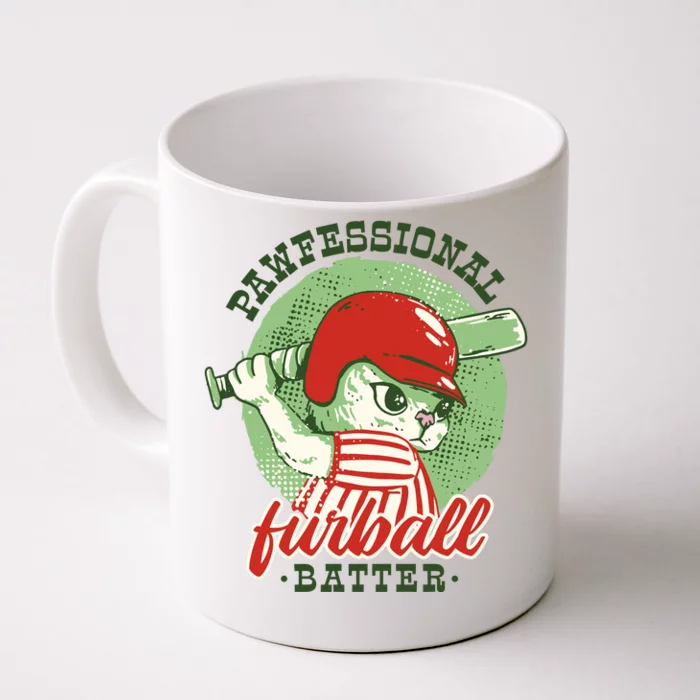 Professional Baseball Player Cat Cute Front & Back Coffee Mug