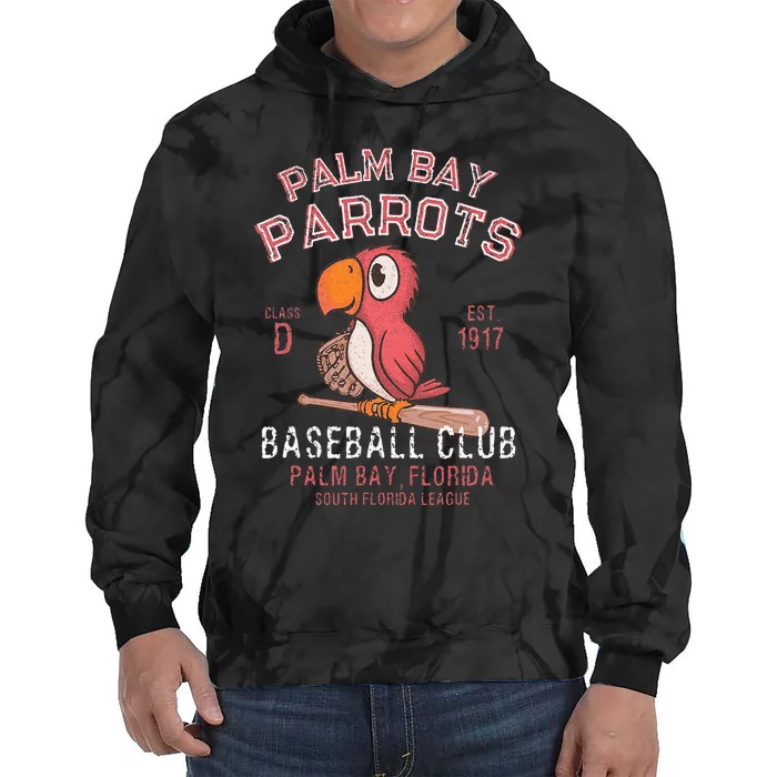 Palm Bay Parrots Baseball Retro Minor League Baseball Team Tie Dye Hoodie