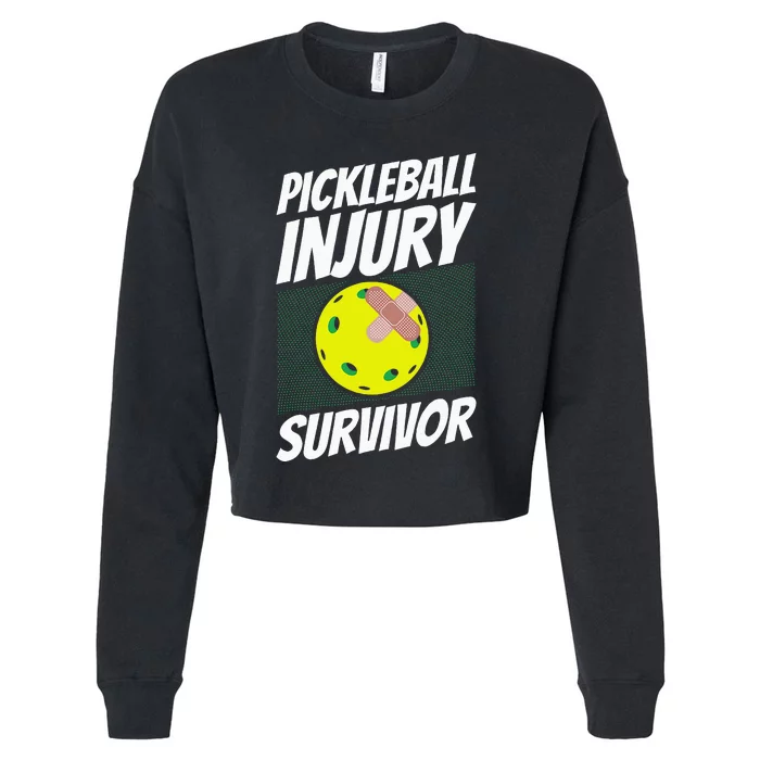 Pickleball Bandaid Pickleball Injury Survivor Cropped Pullover Crew