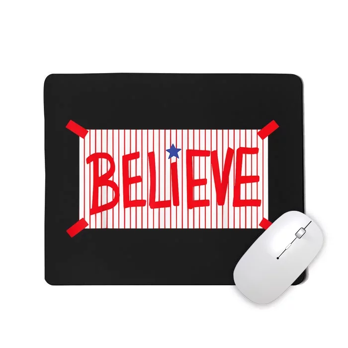 P.H.I.L.L.Y Believe Philadelphia Baseball Player Mousepad