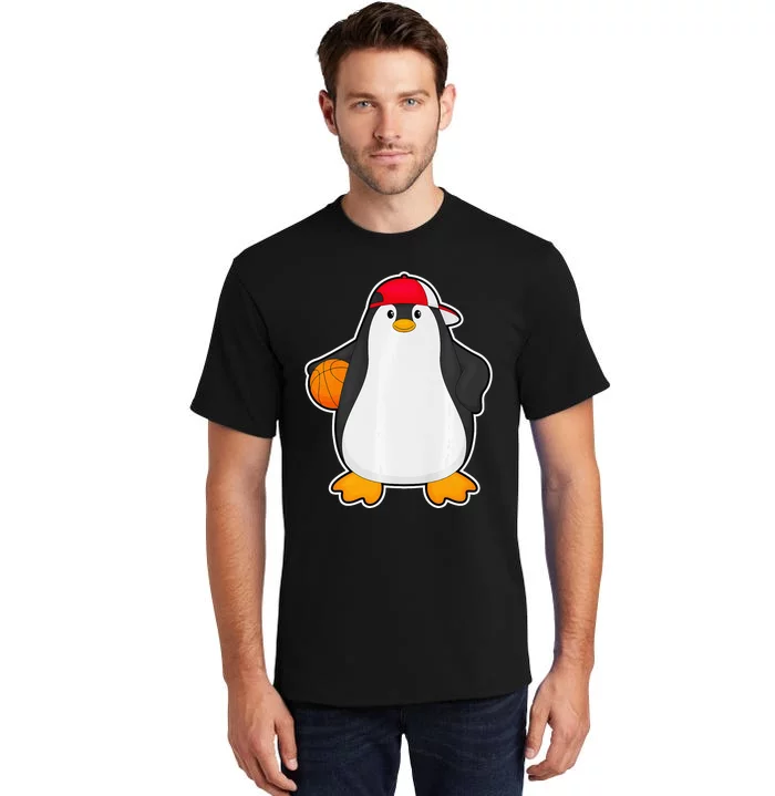 Penguin Basketball Player Basketball Sports Tall T-Shirt