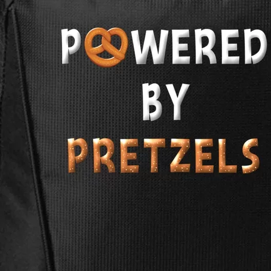 Powered By Pretzels Funny Pretzel Lovers Pretzel Day Saying Cute Gift City Backpack